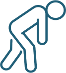 Human body experiencing fatigue (physical and mental) icon